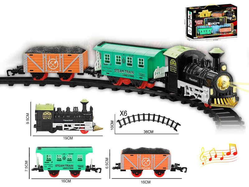 B/O Two Carriage Classical Track Train With Light And Music