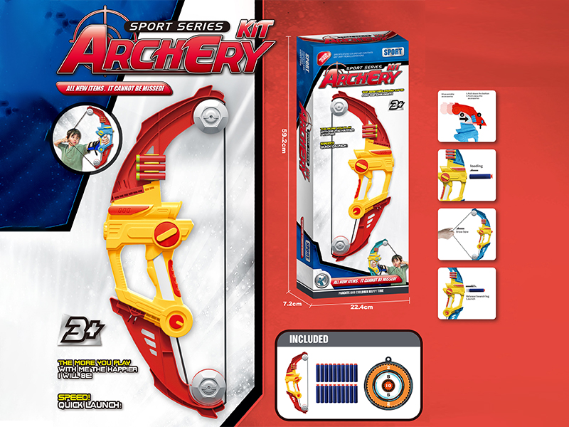 Aerodynamic Soft Projectile Bow And Arrow(Red)