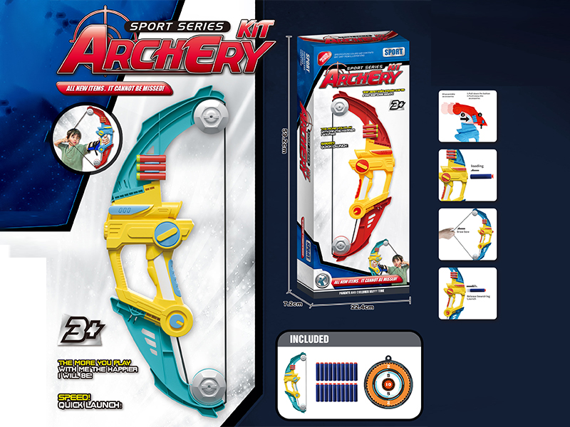 Aerodynamic Soft Projectile Bow And Arrow(Green)