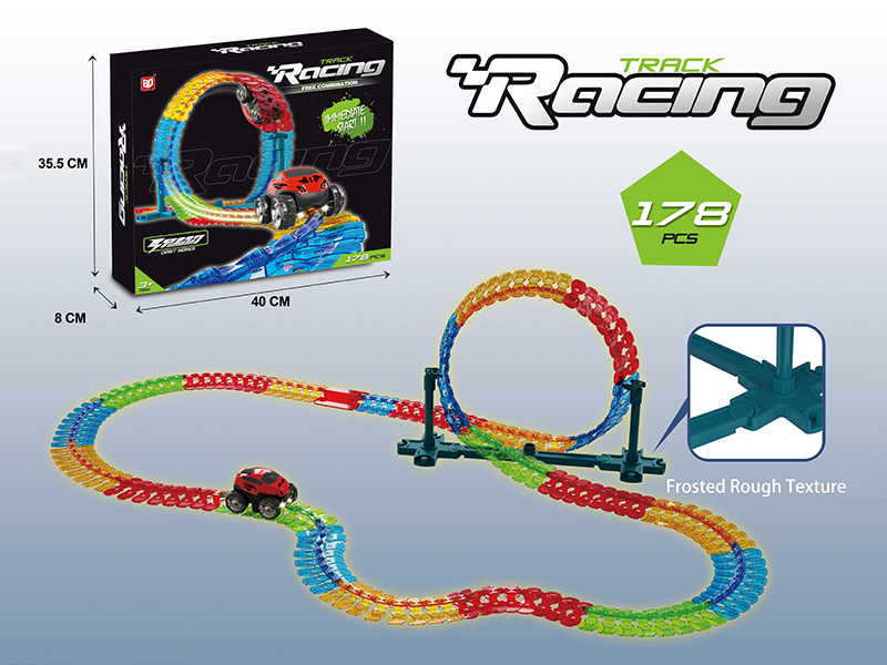 178PCS B/O Luminous Rail Car With Varied Lights