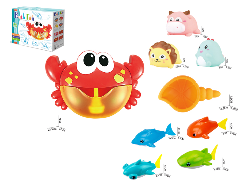 9PCS Bath Water Bubbling Crab Set