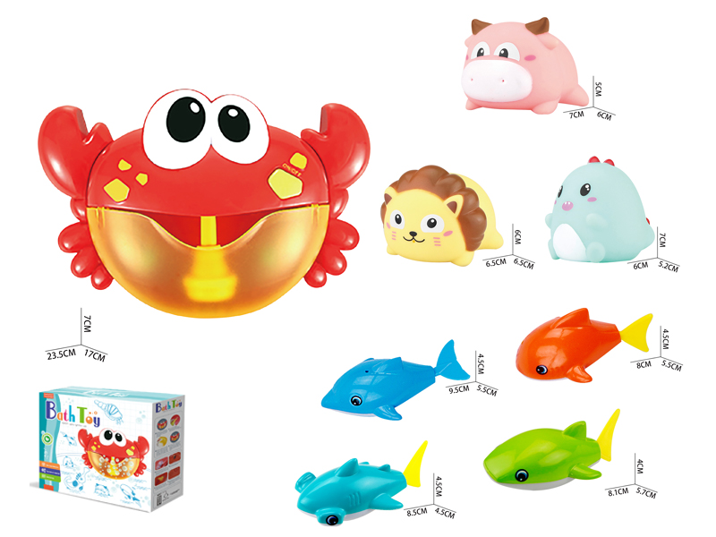8PCS Bath Water Bubbling Crab Set