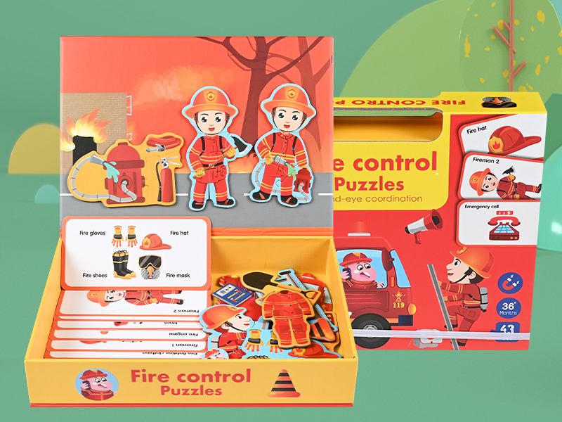 Wooden Fire Control Magnetic Puzzles 43pcs