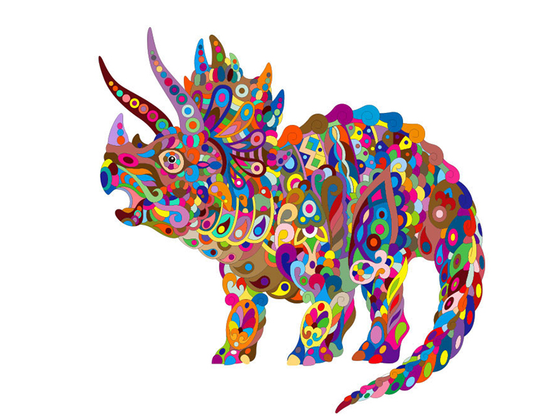 Wooden Irregular Shaped Puzzle(Triceratops)