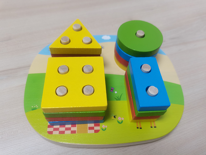 Wooden Shape Matching Column Building Blocks