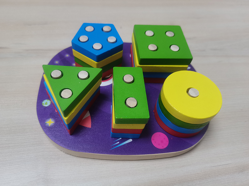 Wooden Shape Matching Column Building Blocks