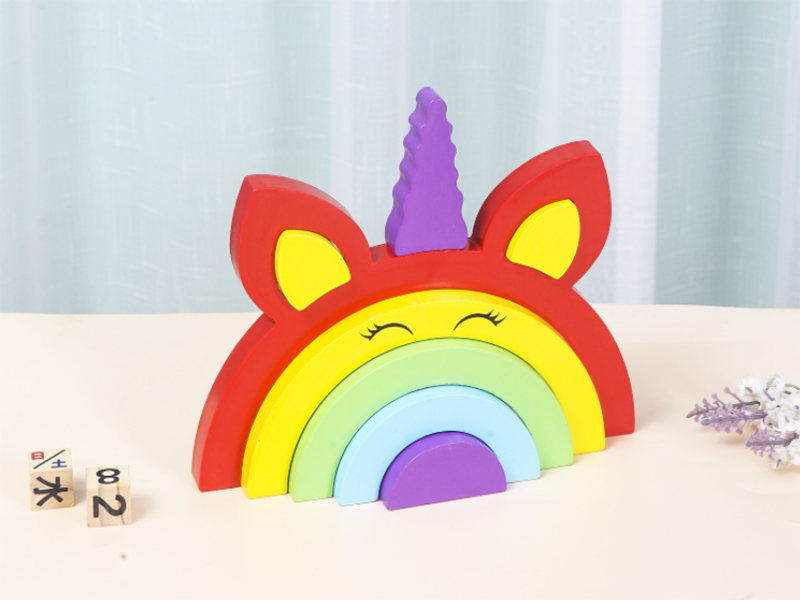 Wooden Rainbow Building Blocks