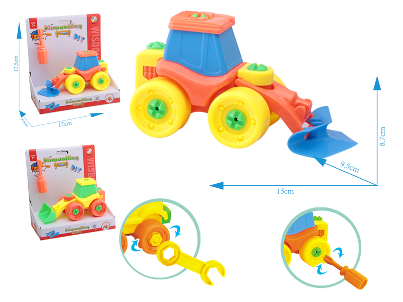 Solid Color Slide Disassembly Engineering Vehicle