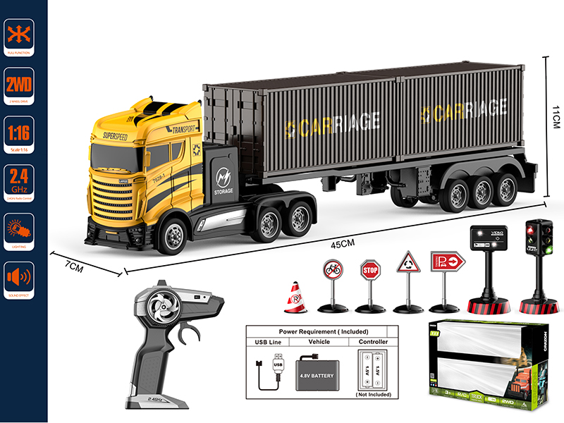 1:16 2.4G 4-Channel Remote Control Trailer