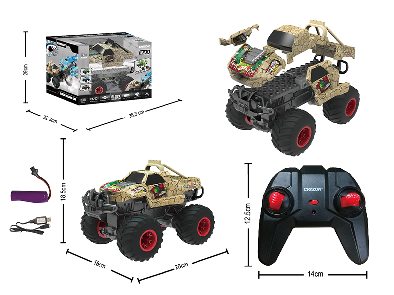 1:16 2.4G Remote Control Big Wheel Off-Road Crash Car