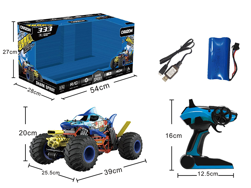 1:10 2.4G Remote Control Spray Shark Car