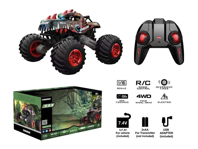 1:16 Remote Control 4WD High Speed Dinosaur Car