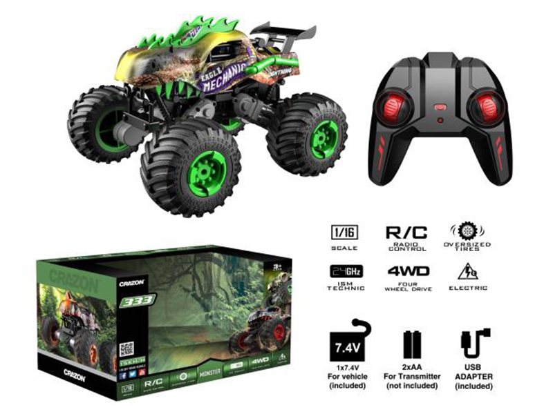 1:16 Remote Control 4WD High Speed Dinosaur Car
