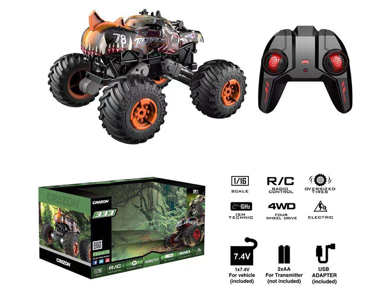 1:16 Remote Control 4WD High Speed Dinosaur Car