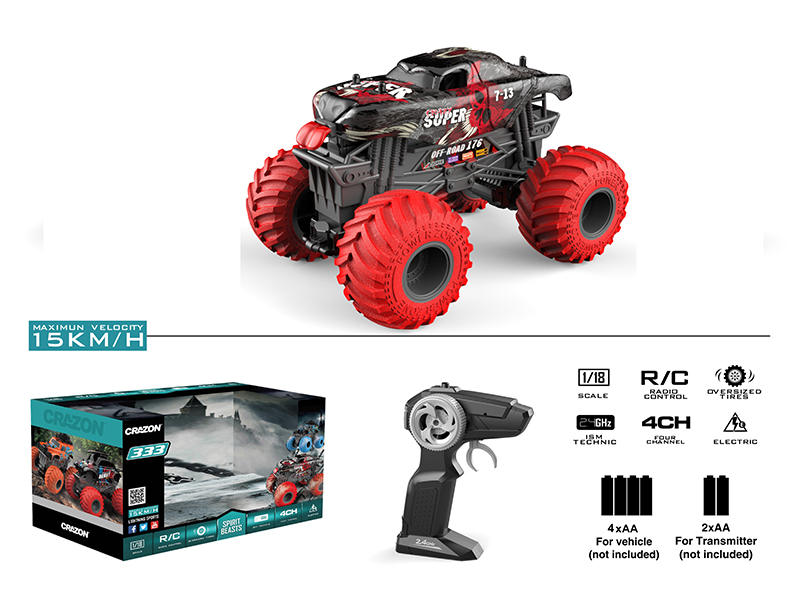1:18 2.4G Remote Control Big Wheel Cross Country Car