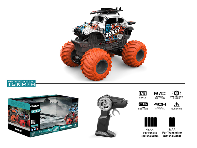 1:18 2.4G Remote Control Big Wheel Cross Country Car