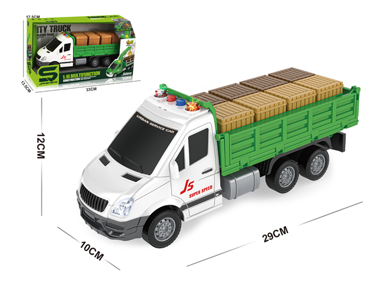 1:16 Friction Wooden Box Transporter With Light And Music