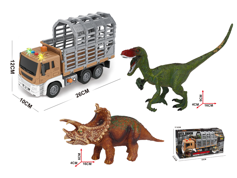 1:16 Friction Dinosaur Transporter With Light, Music And Air Pressure