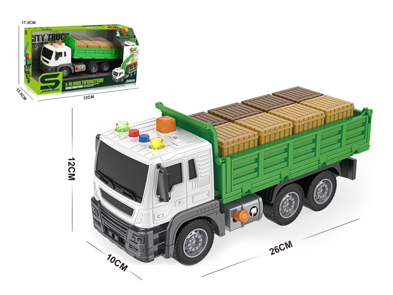 1:16 Friction Wooden Box Transporter With Light And Music