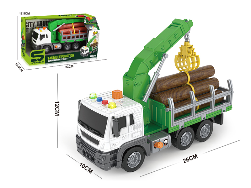 1:16 Friction Wood Transport Vehicle With Light, Music And Air Pressure