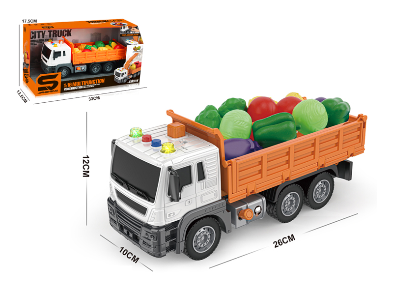 1:16 Friction Fruit Truck With Light, Music And Air Pressure