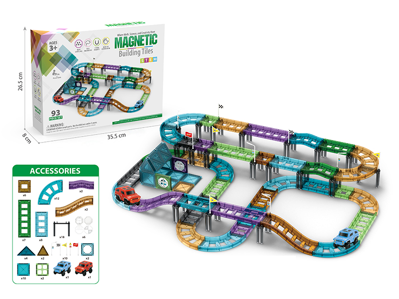 93Pcs Magnetic Sheet Car Track