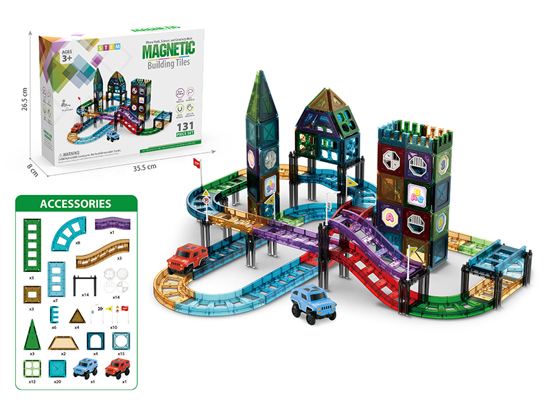 131Pcs Magnetic Sheet Car Track