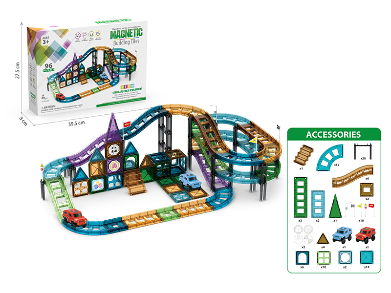 96Pcs Magnetic Sheet Car Track