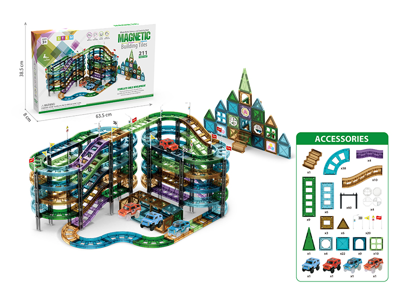 211Pcs Magnetic Sheet Car Track