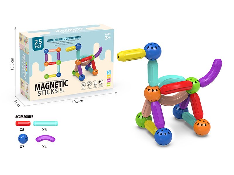 25Pcs Medium Magnetic Rod Set