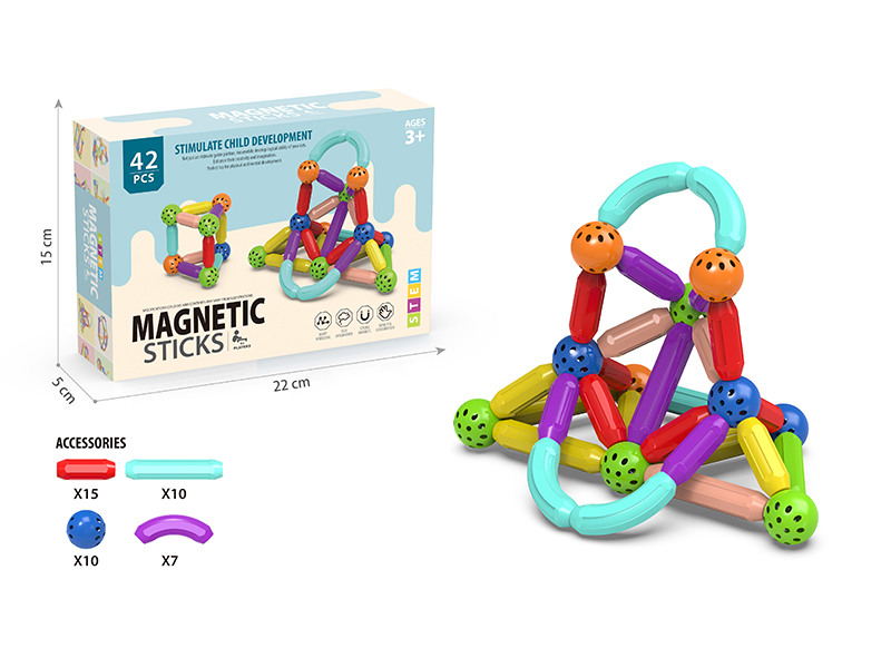 42Pcs Medium Magnetic Rod Set