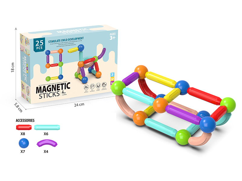 25Pcs Large Magnetic Rod Set