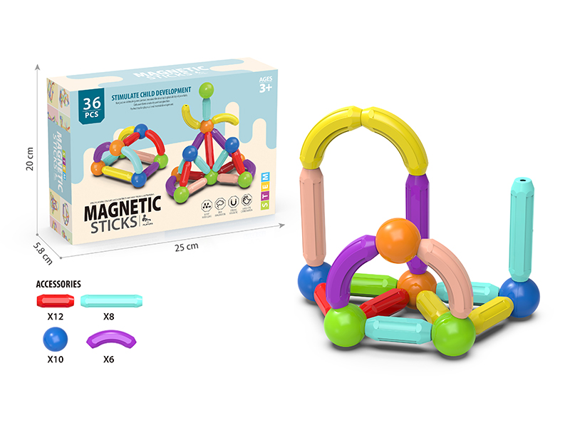 36Pcs Large Magnetic Rod Set