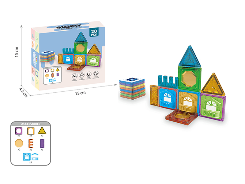 20Pcs Magnetic Chip Building Block Toys