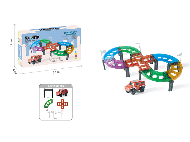 26Pcs Magnetic Sheet Car Track