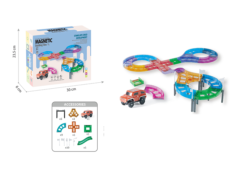 30Pcs Magnetic Sheet Car Track