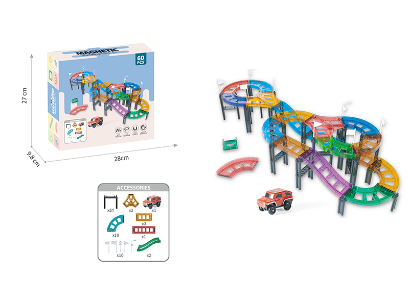 58Pcs Magnetic Sheet Car Track