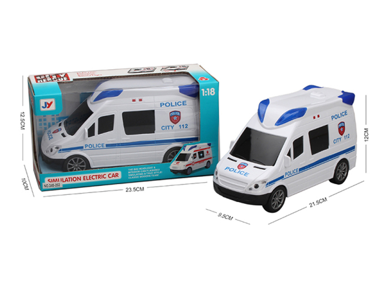 1：18 B/O Go And Bum Police Car With Music And Light