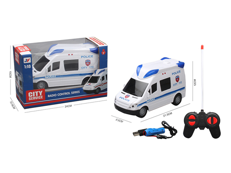 1：18 4Ch R/C Police Car With Music And Light