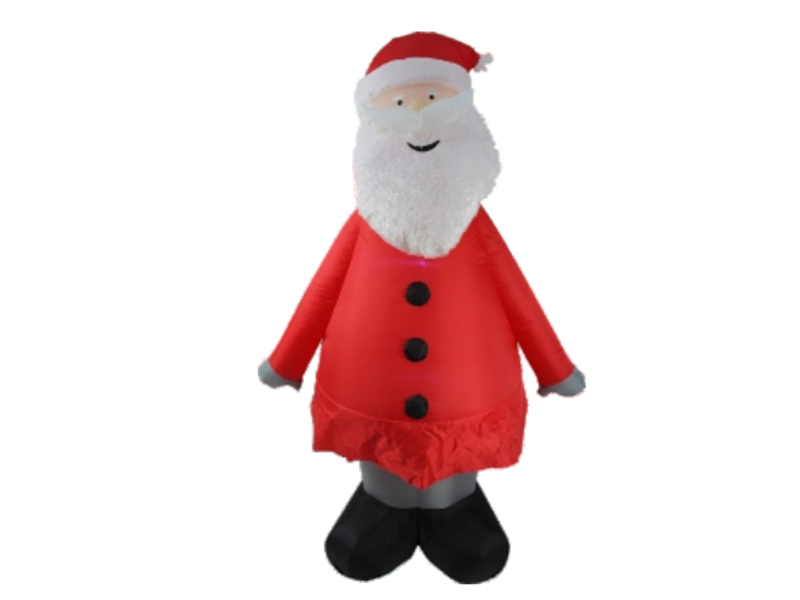 150CM Inflatable Santa Claus,With Plush Material With 3 LED Lights, Fan And Adaptor