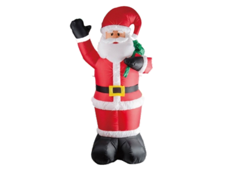 180cm Inflatable Santa With Giftbag, With 3 LED Lights, Fan And Adaptor