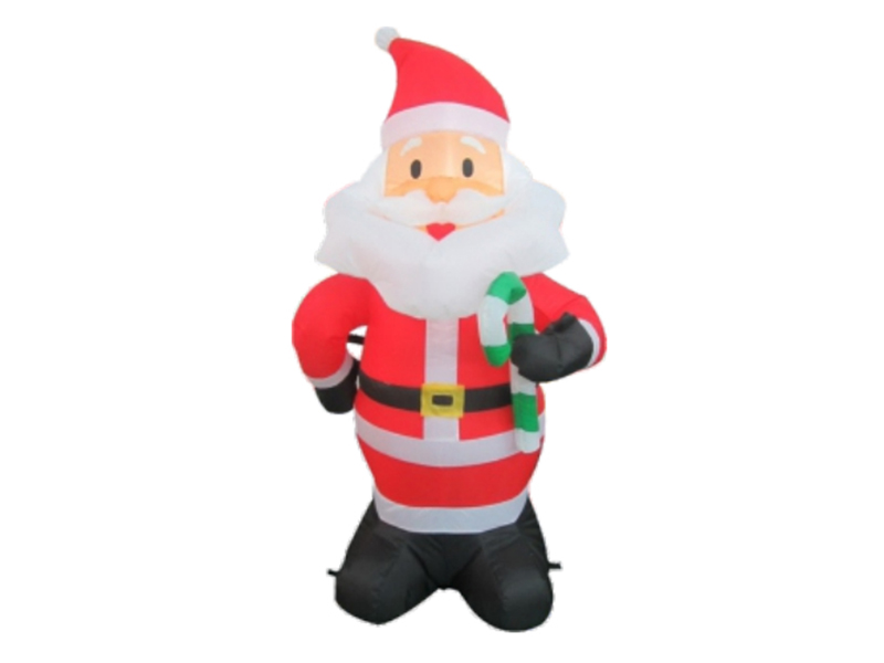 120cm Inflatable Santa With Candy Cane, With 3 LED Lights, Fan And Adaptor