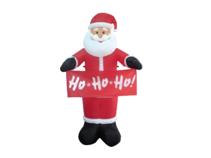 240cm Inflatable Santa With Banner, With 4 LED Lights,Fan And Adaptor