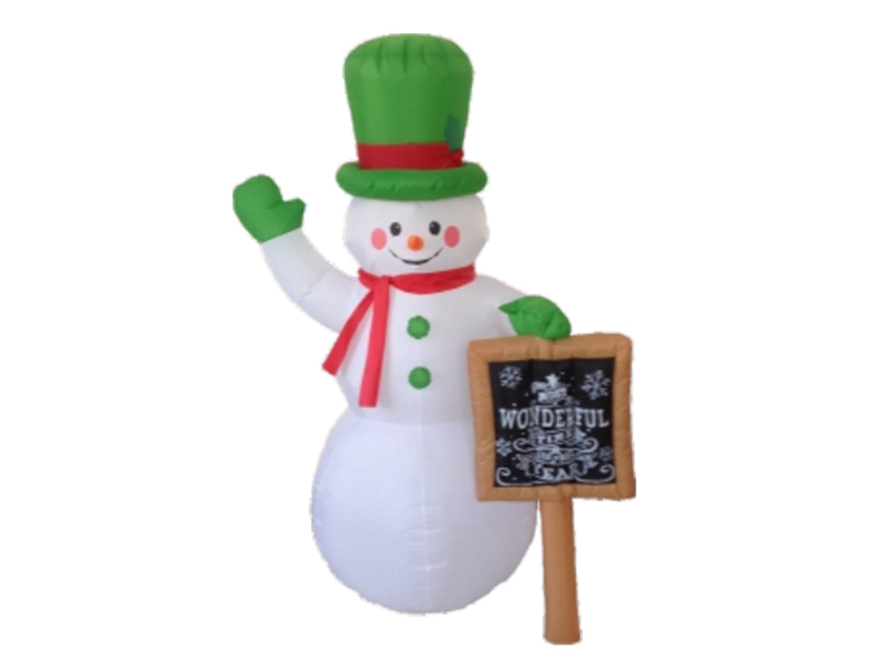 180CM Inflatable Santa Claus With Guide Board, With 4 LED Lights, Fan And Adaptor