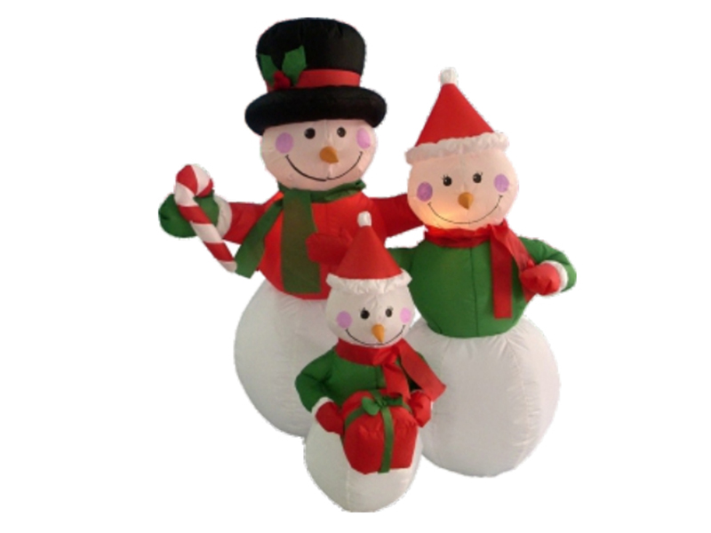 130CM  Inflatable Snowman Family, With 3 LED Lights, Fan And Adaptor