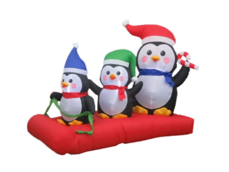 150cm Inflatable Santa And Snowman, With 3 LED Lights, Fan And Adaptor