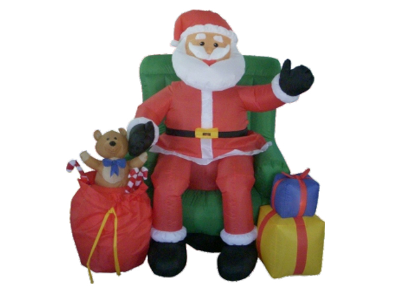 120CM  Inflatable Steady Sofa Santa, With 3 LED Lights, Fan And Adaptor