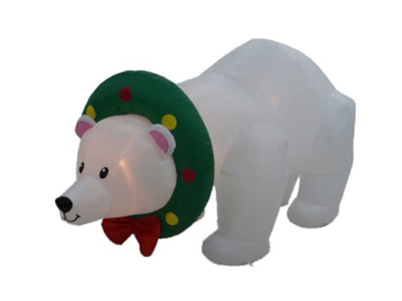 240cm Inflatable Polar Bear, With LED Lights, Fan And Adaptor