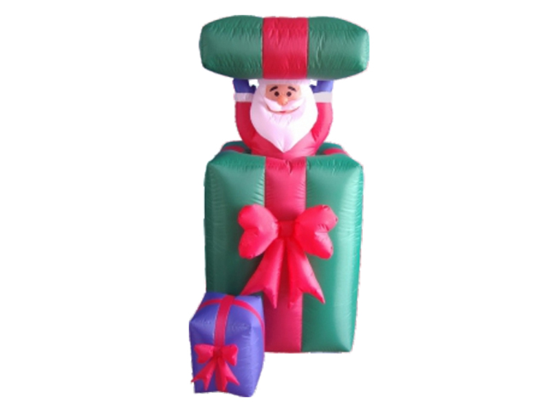 180CM Up & Down  Santa In Giftbox With Up & Down Function, With 3 LED Lights, Fan And Adaptor