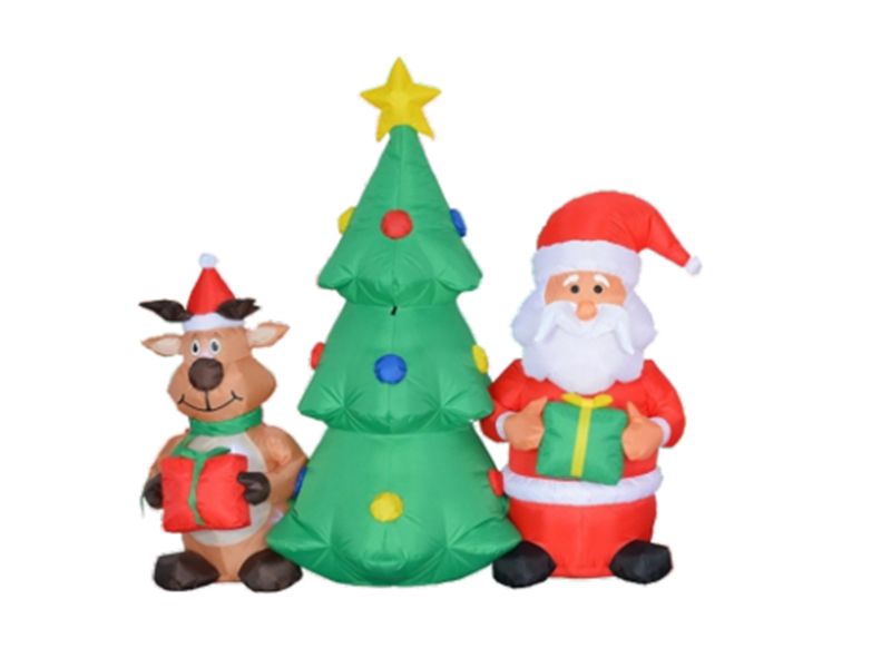 150CM Inflatable Santa-Christmas Tree-Reindeer, With 4 LED Lights, Fan And Adaptor